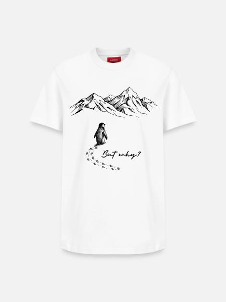 Men hvorfor? Penguin Meme Sne-sti Isbjerge Sne - Unisex T-shirt i Supima-bomuld med afslappet pasform – fra SPREAD - hvid