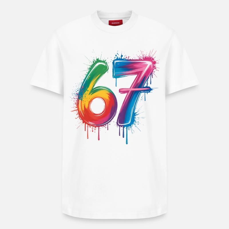 Sechs-Sieben-Farb-Spritzer - Relaxed Unisex Supima Cotton T-Shirt – von SPREAD - Weiß