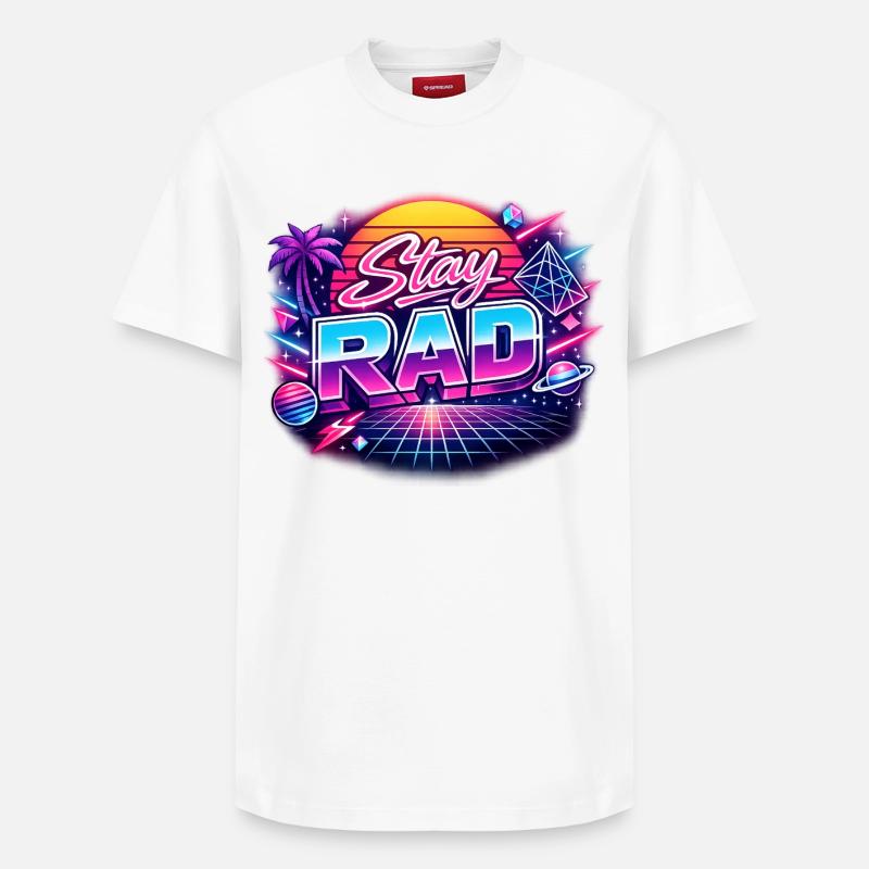 Restez RAD Neon Rétro - T-shirt unisexe décontracté en coton Supima – de SPREAD - blanc