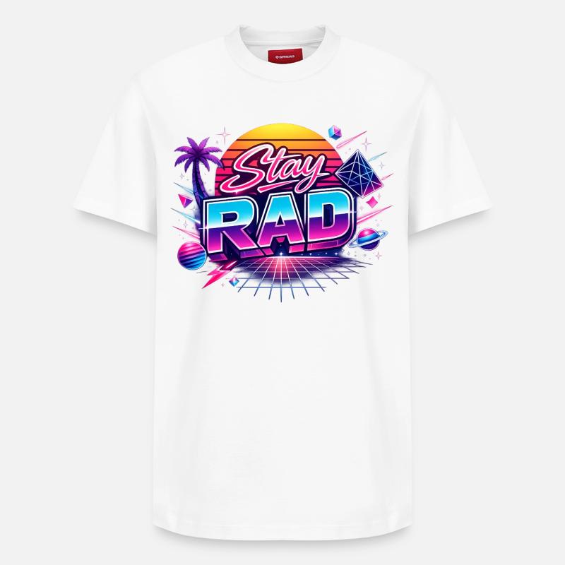 Restez RAD Neon Rétro - T-shirt unisexe décontracté en coton Supima – de SPREAD - blanc