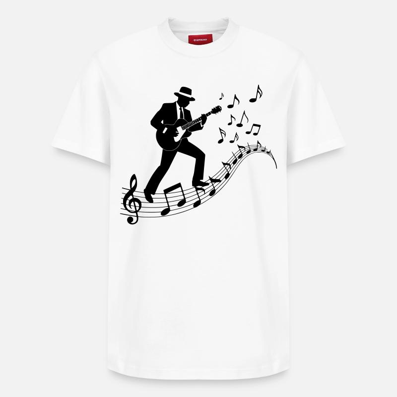 Musicien de blues - T-shirt unisexe décontracté en coton Supima – de SPREAD - blanc