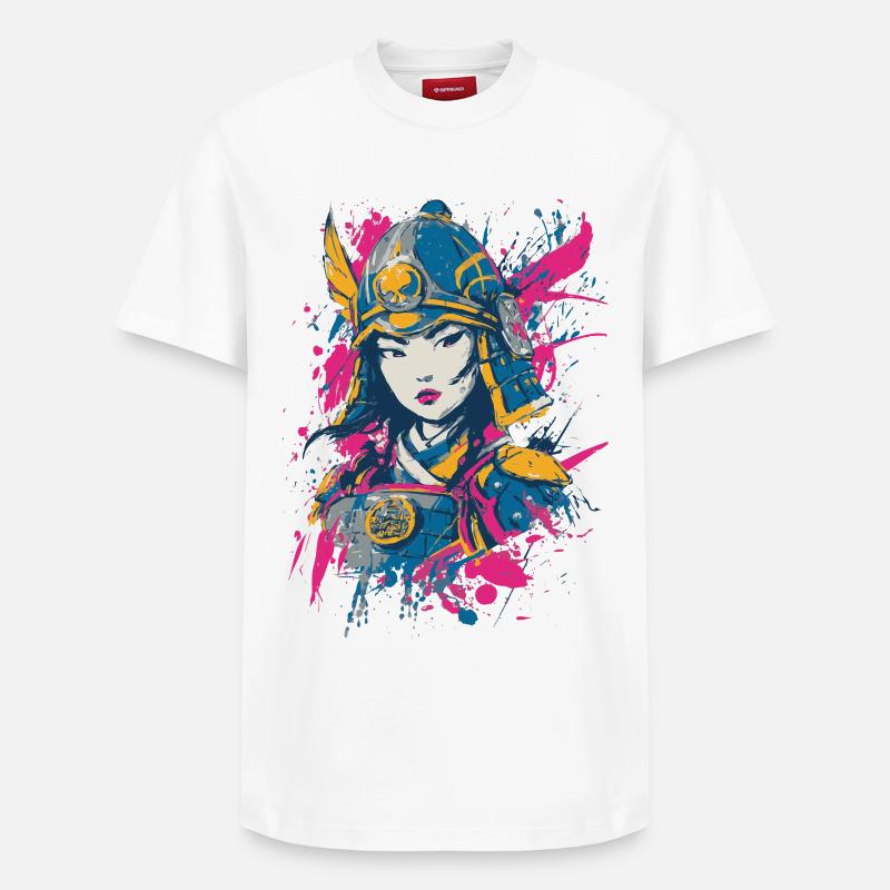 Samurai Warrior - Relaxed Unisex Supima Cotton T-Shirt – by SPREAD - white