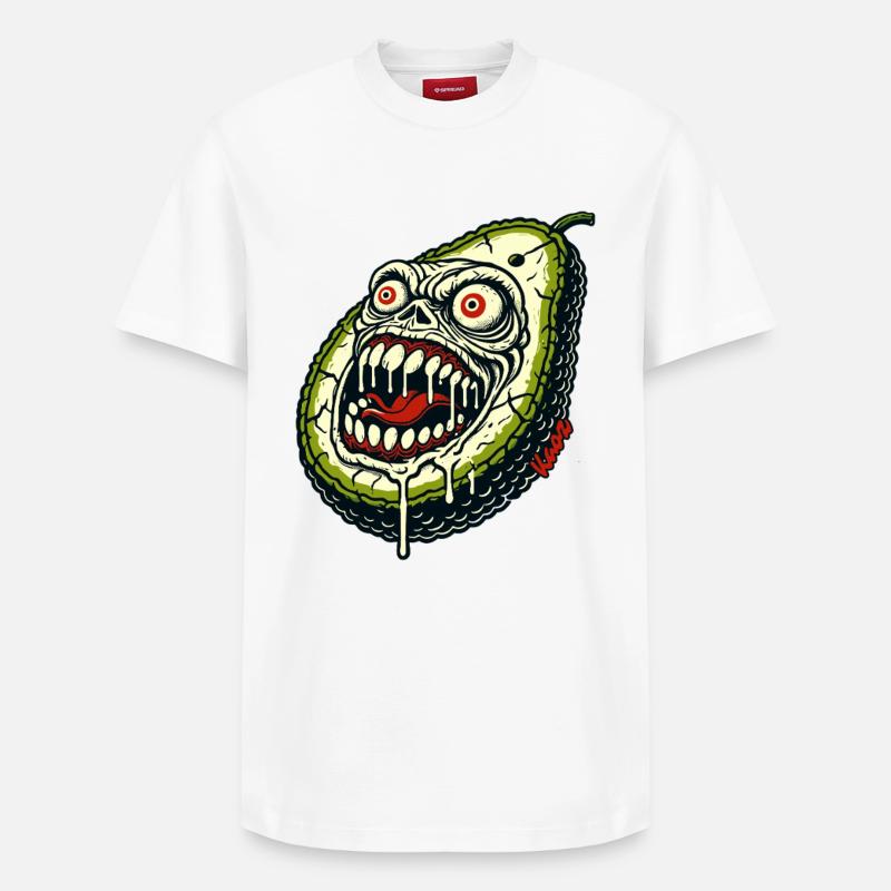 Avocat monstre effrayant - T-shirt unisexe décontracté en coton Supima – de SPREAD - blanc