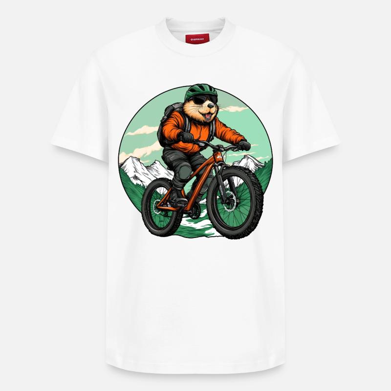 Biker Biber - Relaxed Unisex Supima Cotton T-Shirt – von SPREAD - Weiß