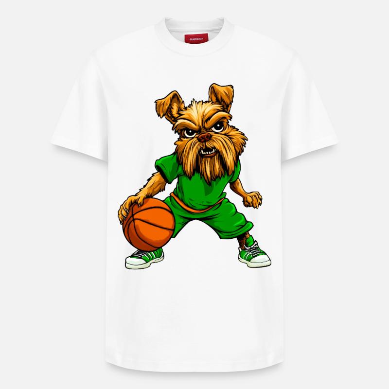 Basket-ball Yorkie Terrier - T-shirt unisexe décontracté en coton Supima – de SPREAD - blanc