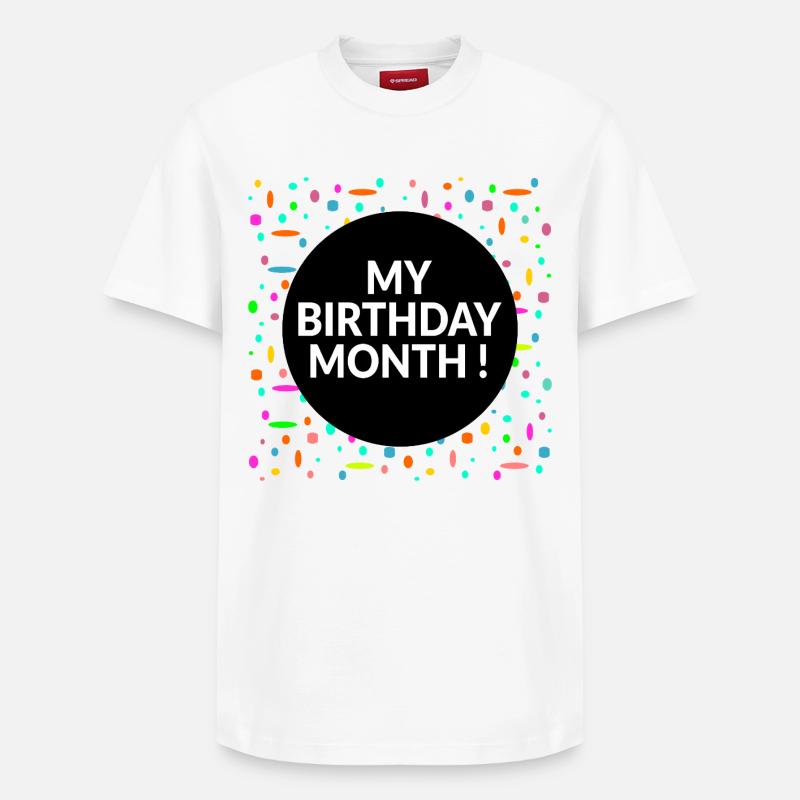 Mon mois d’anniversaire - T-shirt unisexe décontracté en coton Supima – de SPREAD - blanc