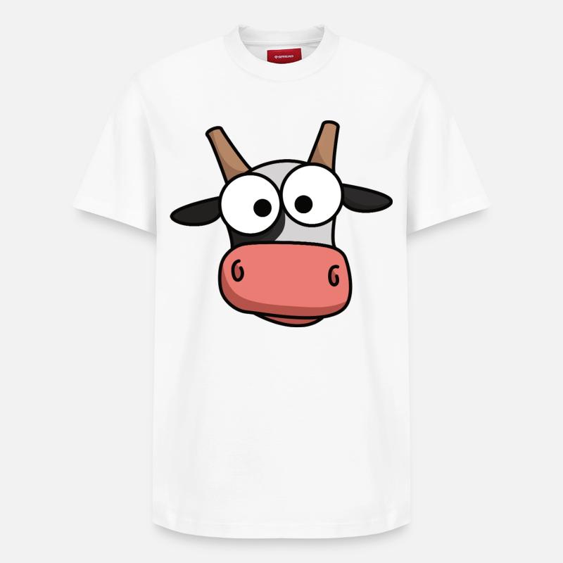 Kuh-Gesicht Comic mit großen Augen - Relaxed Unisex Supima Cotton T-Shirt – von SPREAD - Weiß