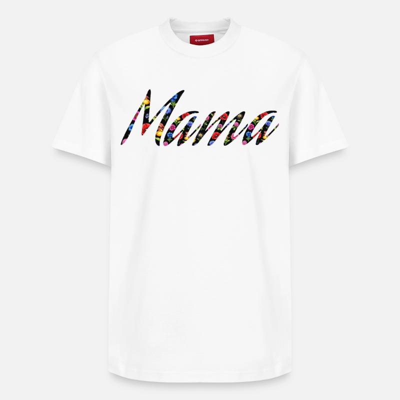 Motif des vagues florales - T-shirt unisexe décontracté en coton Supima – de SPREAD - blanc