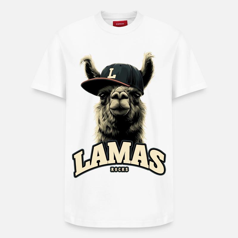 Jupes Lamas - T-shirt unisexe décontracté en coton Supima – de SPREAD - blanc