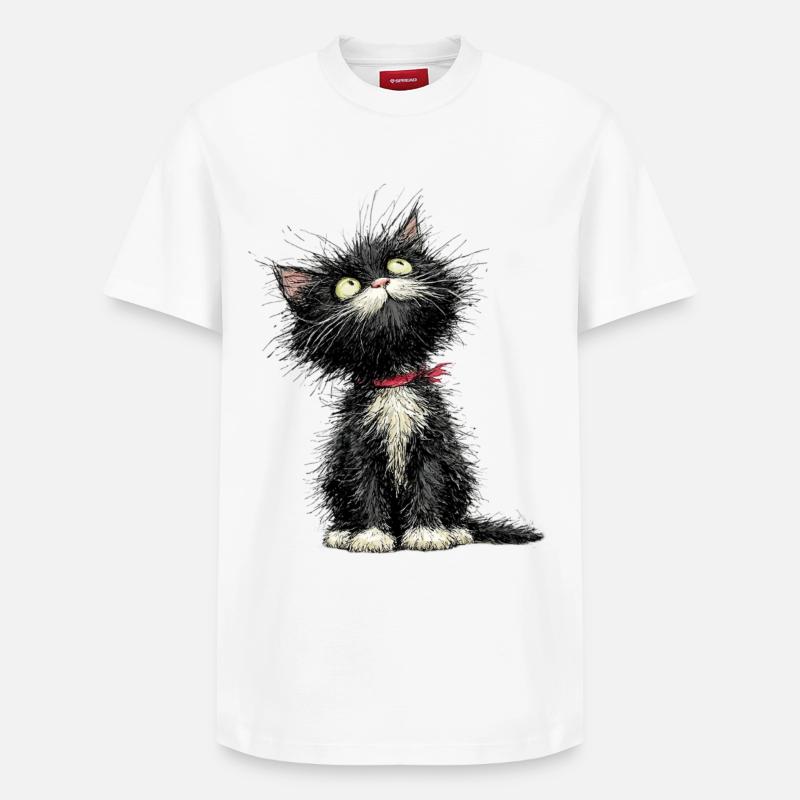 Chat ta journée - T-shirt unisexe décontracté en coton Supima – de SPREAD - blanc