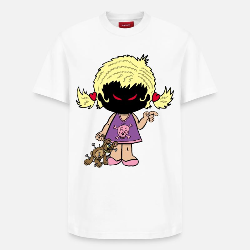 Dämonisches kleines Mädchen - Relaxed Unisex Supima Cotton T-Shirt – von SPREAD - Weiß