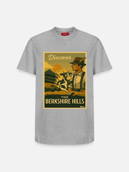 Discover the Berkshire Hills Retro Poster - Relaxed Unisex Supima Cotton T-Shirt – by SPREAD - white