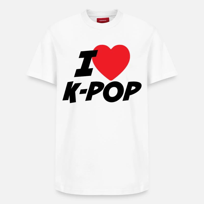 J’adore la K-pop - T-shirt unisexe décontracté en coton Supima – de SPREAD - blanc