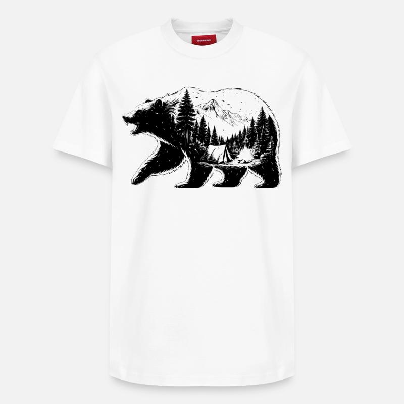 Bären-Campinglandschaft - Relaxed Unisex Supima Cotton T-Shirt – von SPREAD - Weiß
