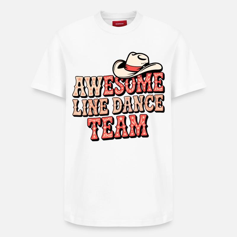 Awesome Line Dance Team - Relaxed Unisex Supima Cotton T-Shirt – von SPREAD - Weiß