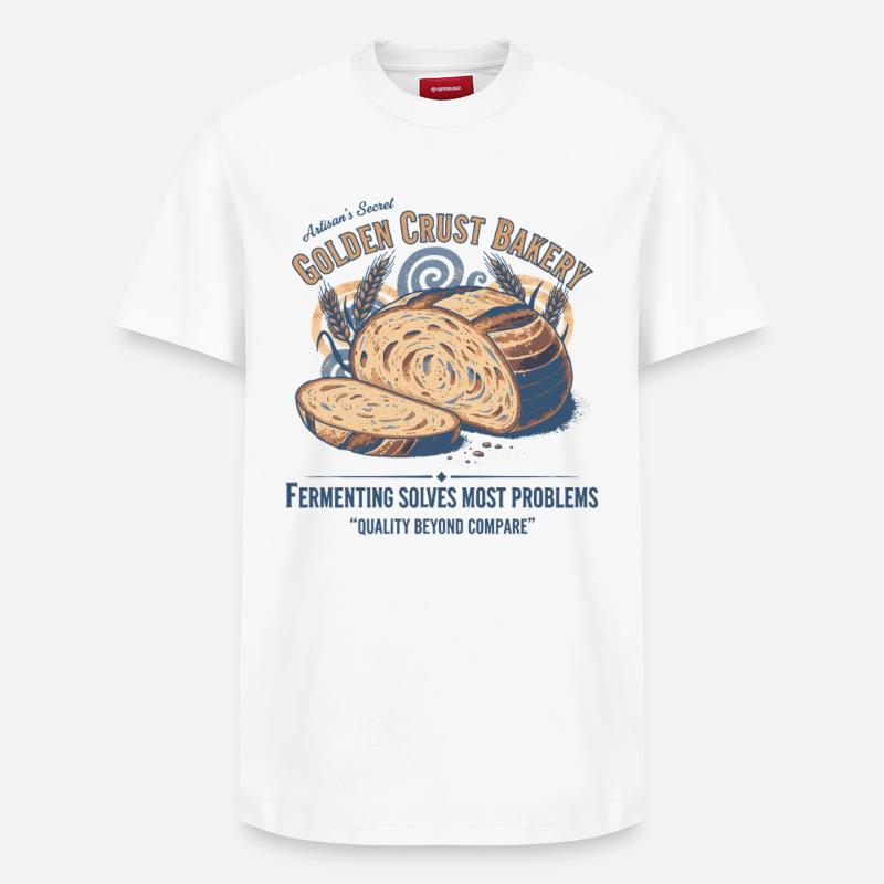 Sauerteigbrot Backbäcker Sauerteigstarter - Relaxed Unisex Supima Cotton T-Shirt – von SPREAD - Weiß