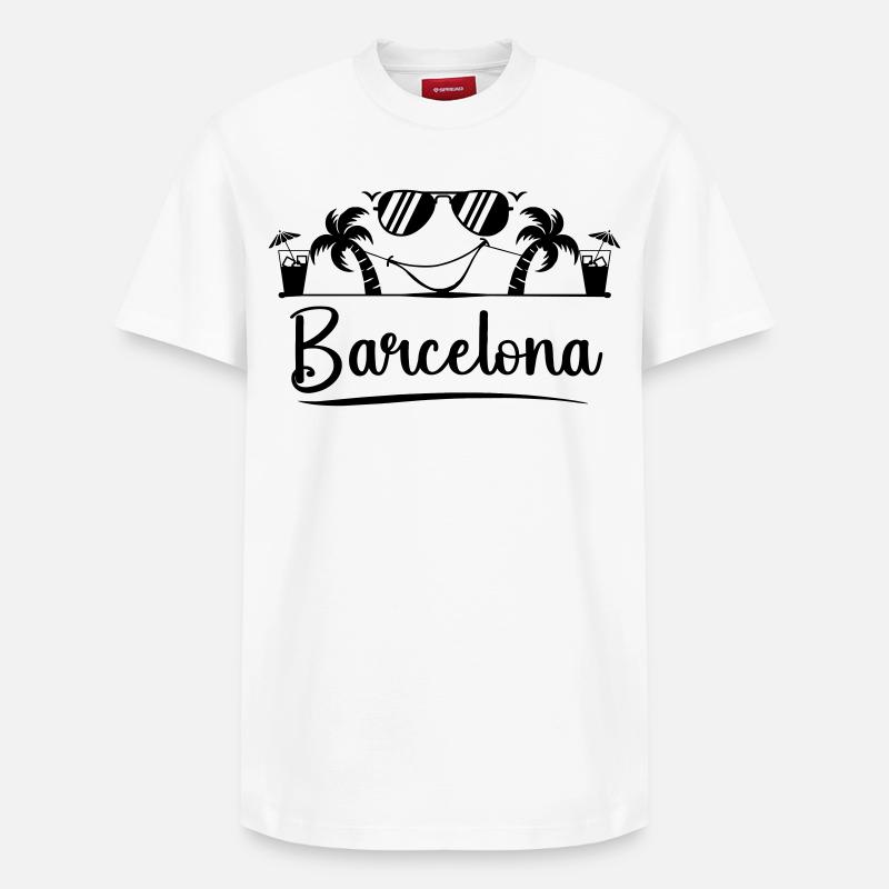 Barcelona - Relaxed Unisex Supima Cotton T-Shirt – von SPREAD - Weiß