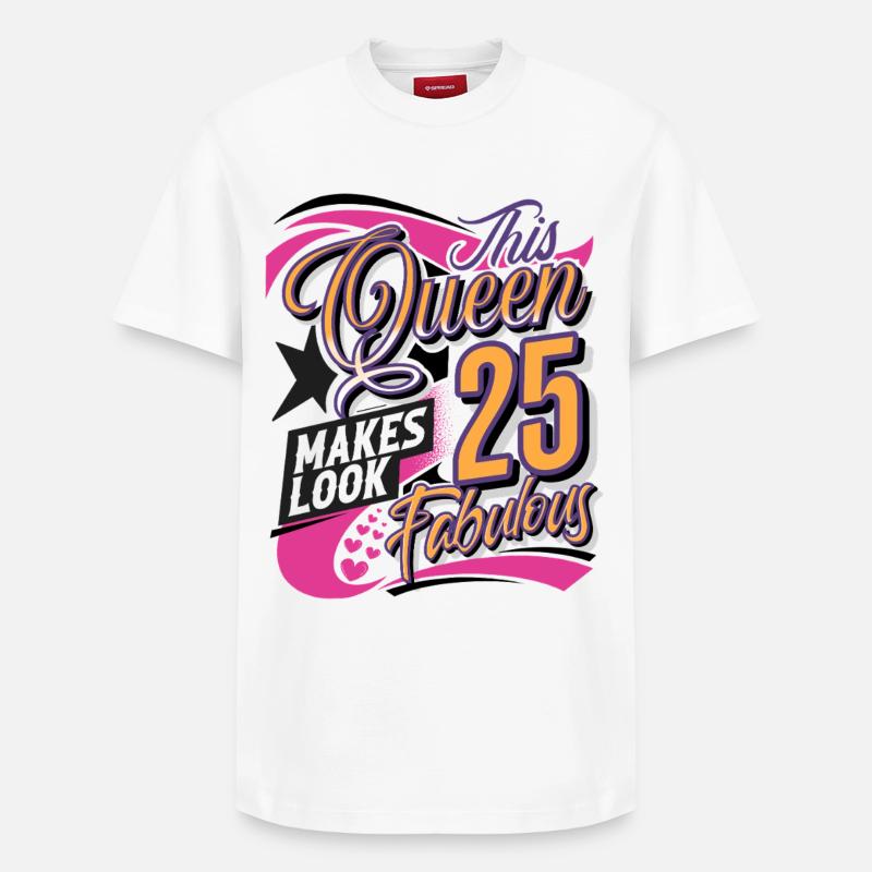 Reine du 25e anniversaire - T-shirt unisexe décontracté en coton Supima – de SPREAD - blanc