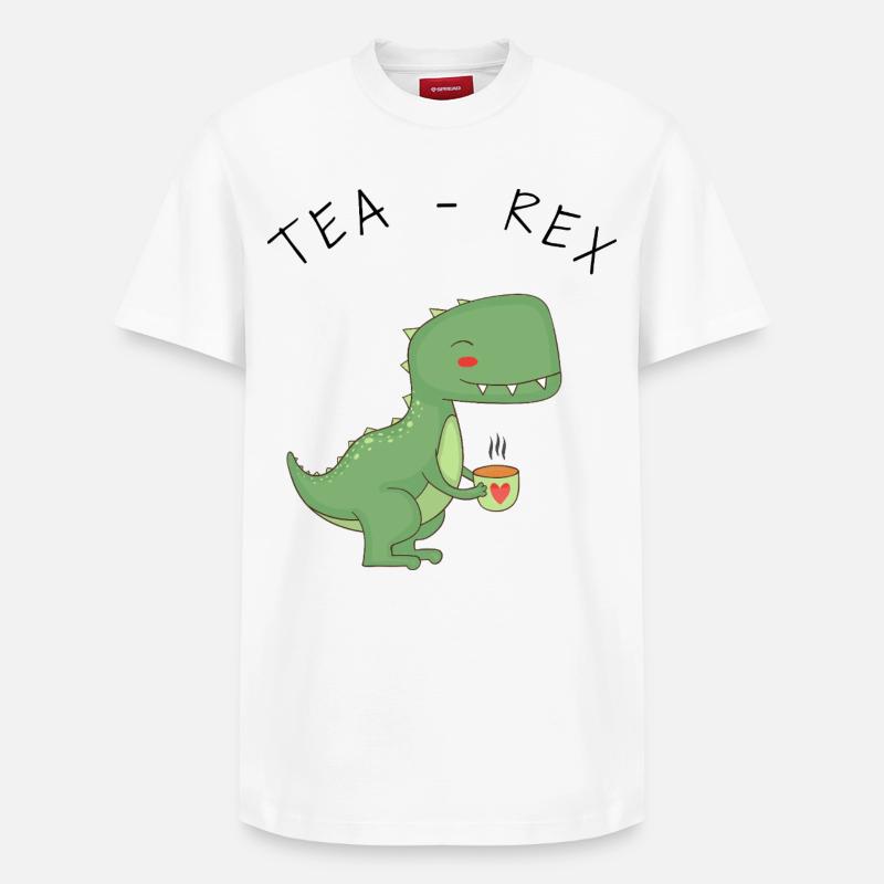 Lustige T-Rex-Teezeit - Relaxed Unisex Supima Cotton T-Shirt – von SPREAD - Weiß
