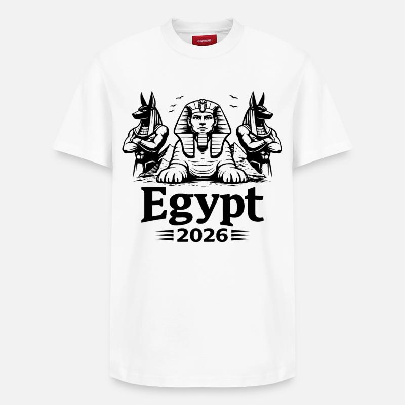 Sphinx Anubis Égypte 2026 Mysticisme - T-shirt unisexe décontracté en coton Supima – de SPREAD - blanc