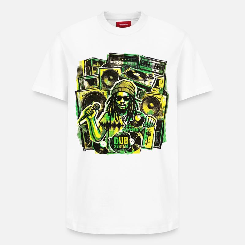 Système de son Dub Reggae - T-shirt unisexe décontracté en coton Supima – de SPREAD - blanc