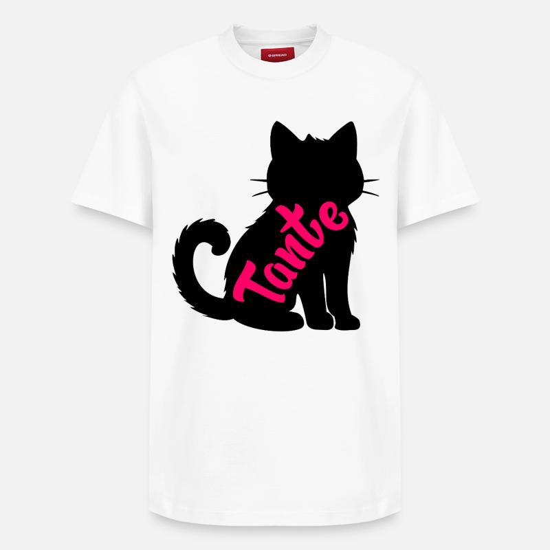Tante Chat - T-shirt unisexe décontracté en coton Supima – de SPREAD - blanc
