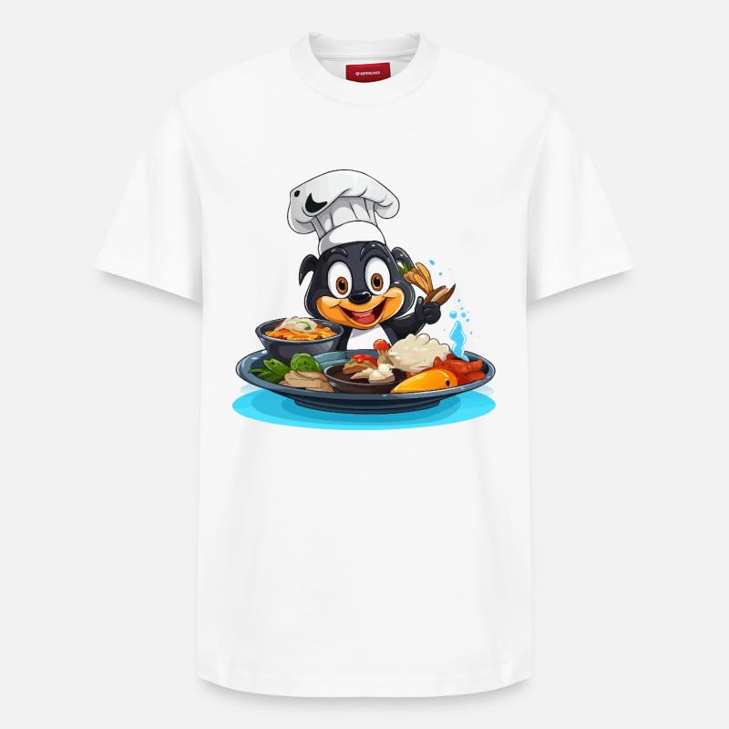 Dessin animé Cooking Dog Chef - T-shirt unisexe décontracté en coton Supima – de SPREAD - blanc