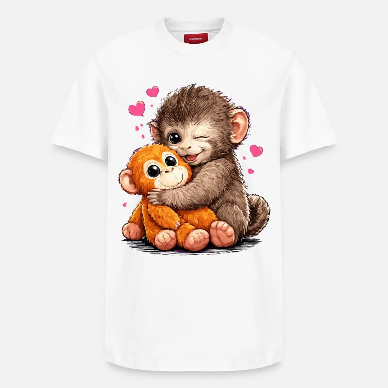 Cadeau drôle de Monkey Punch - T-shirt unisexe décontracté en coton Supima – de SPREAD - blanc