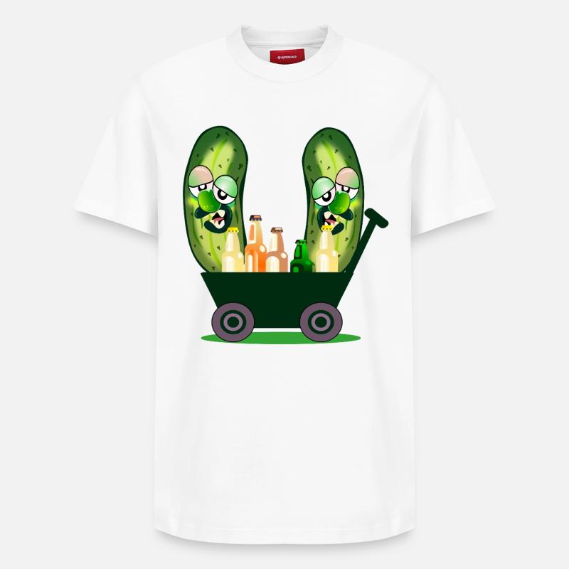Handkarren-Gartenarbeit Camping Gurken - Relaxed Unisex Supima Cotton T-Shirt – von SPREAD - Weiß