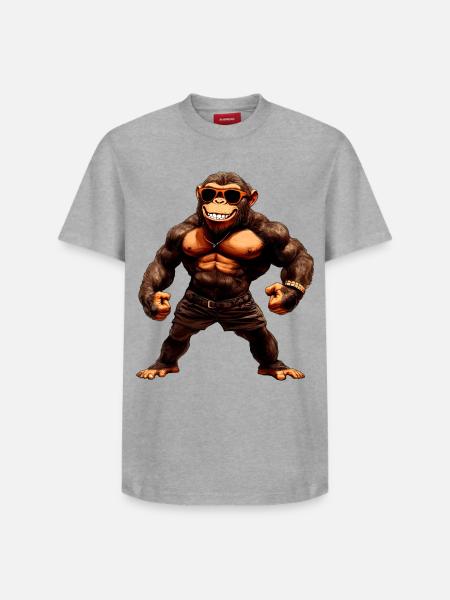 Affe Sport Tier - Relaxed Unisex Supima Cotton T-Shirt – von SPREAD - Weiß