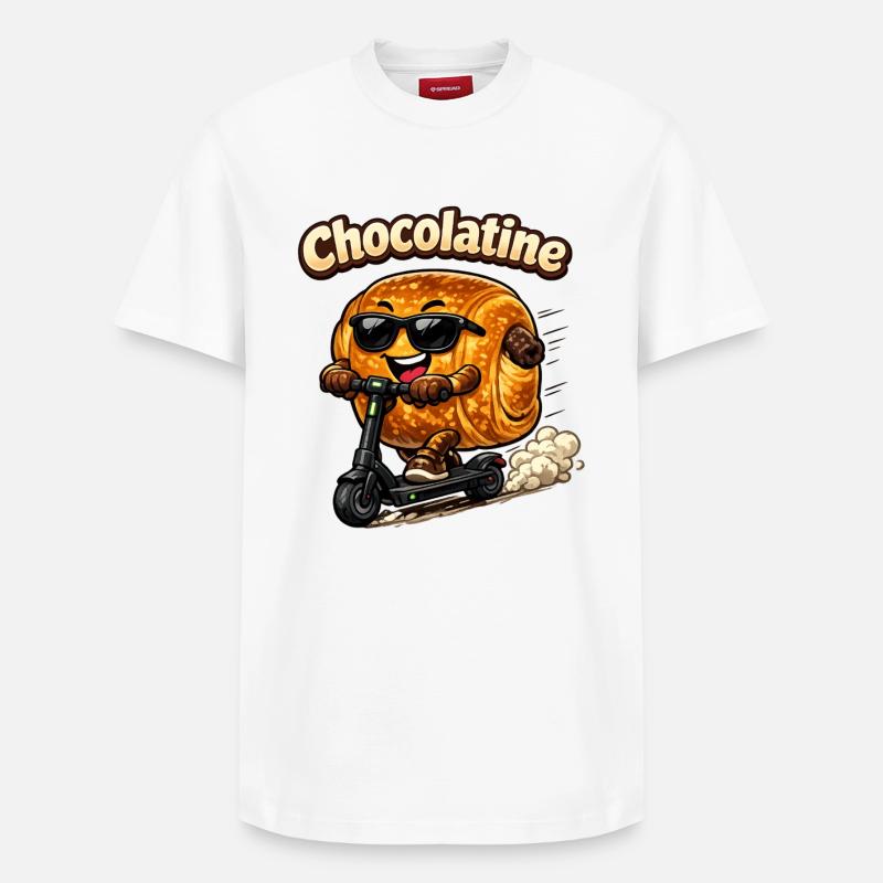 Chocolatine-Roller - Relaxed Unisex Supima Cotton T-Shirt – von SPREAD - Weiß