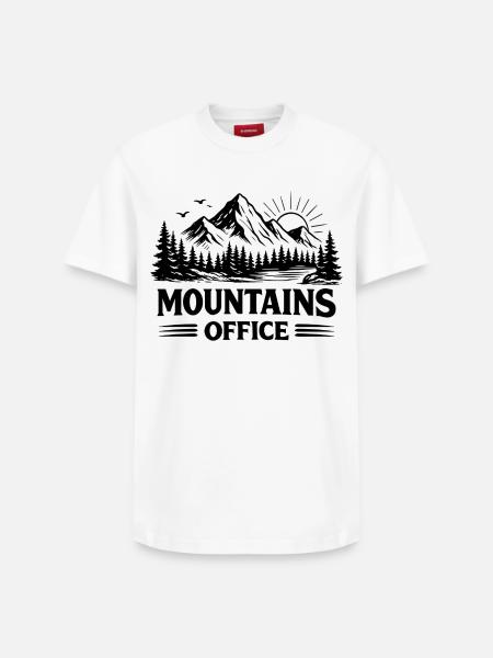 Mountains Office Mountain Lovers Adventure - Relaxed Unisex Supima Cotton T-Shirt – by SPREAD - white