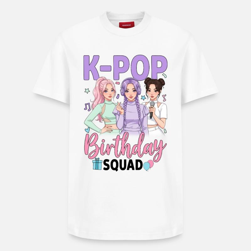 K-Pop Birthday Squad - Relaxed Unisex Supima Cotton T-Shirt – von SPREAD - Weiß