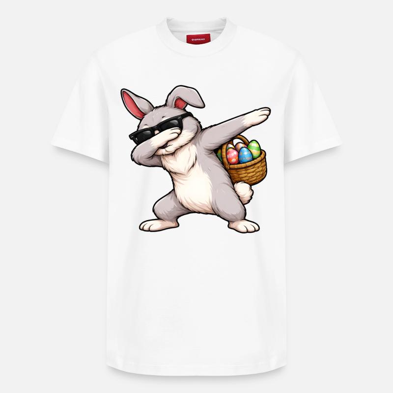 Dabbing Easter Bunny - Relaxed Unisex Supima Cotton T-Shirt – by SPREAD - white