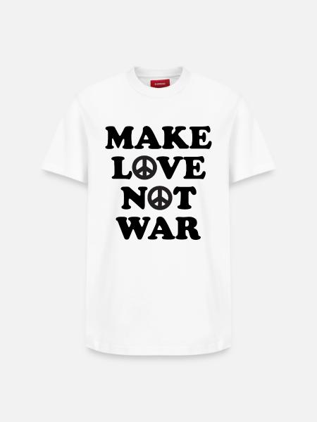Make love not war - Relaxed Unisex Supima Cotton T-Shirt – by SPREAD - white