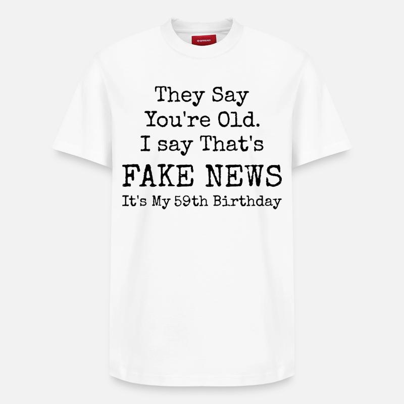 59th Birthday | 59 Years Old Birthday - T-shirt unisexe décontracté en coton Supima – de SPREAD - blanc