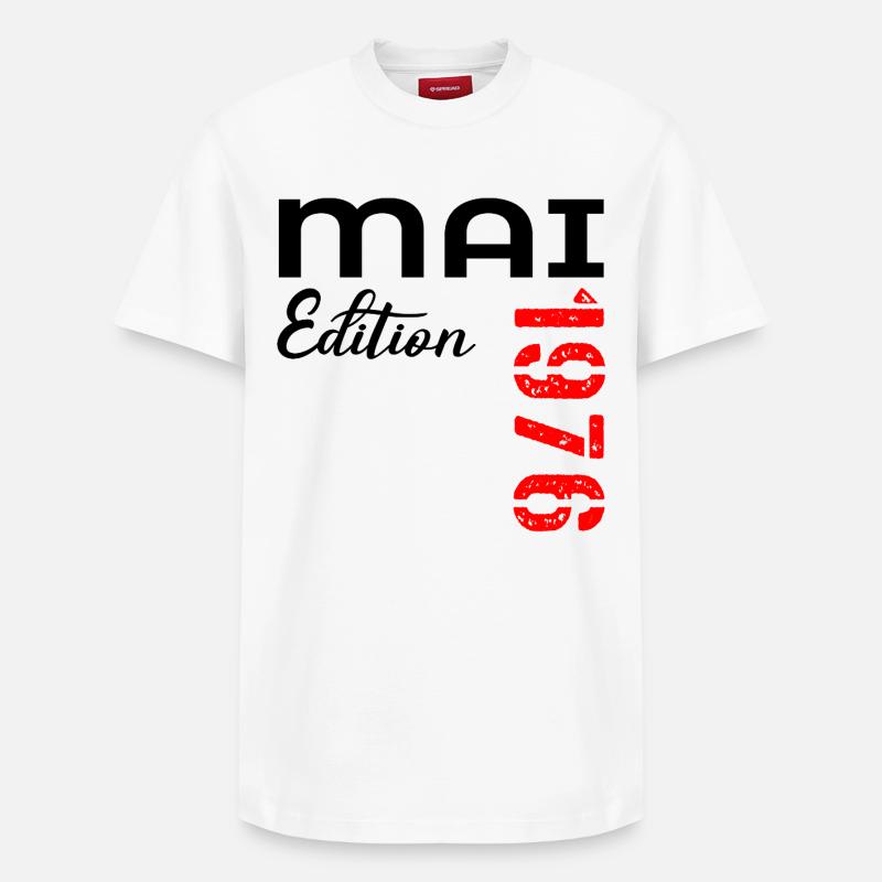51e anniversaire mai 1976 - T-shirt unisexe décontracté en coton Supima – de SPREAD - blanc