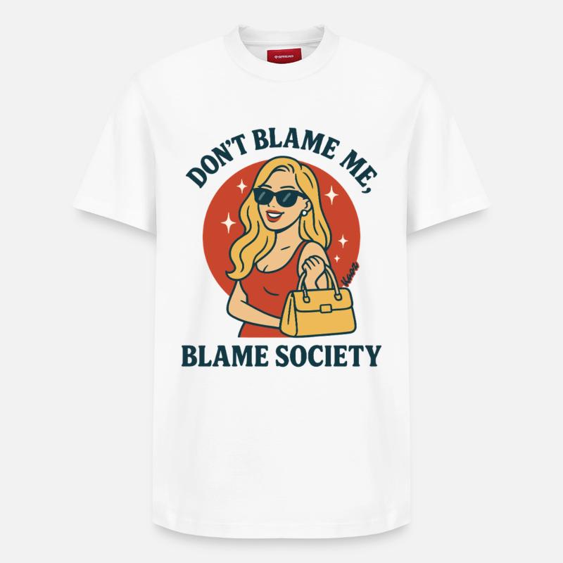 Ne blâme pas la société - T-shirt unisexe décontracté en coton Supima – de SPREAD - blanc