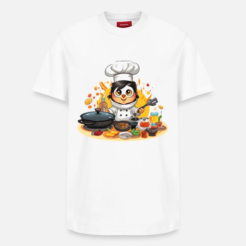 Kitchen Penguin Master Chef - Relaxed Unisex Supima Cotton T-Shirt – by SPREAD - white