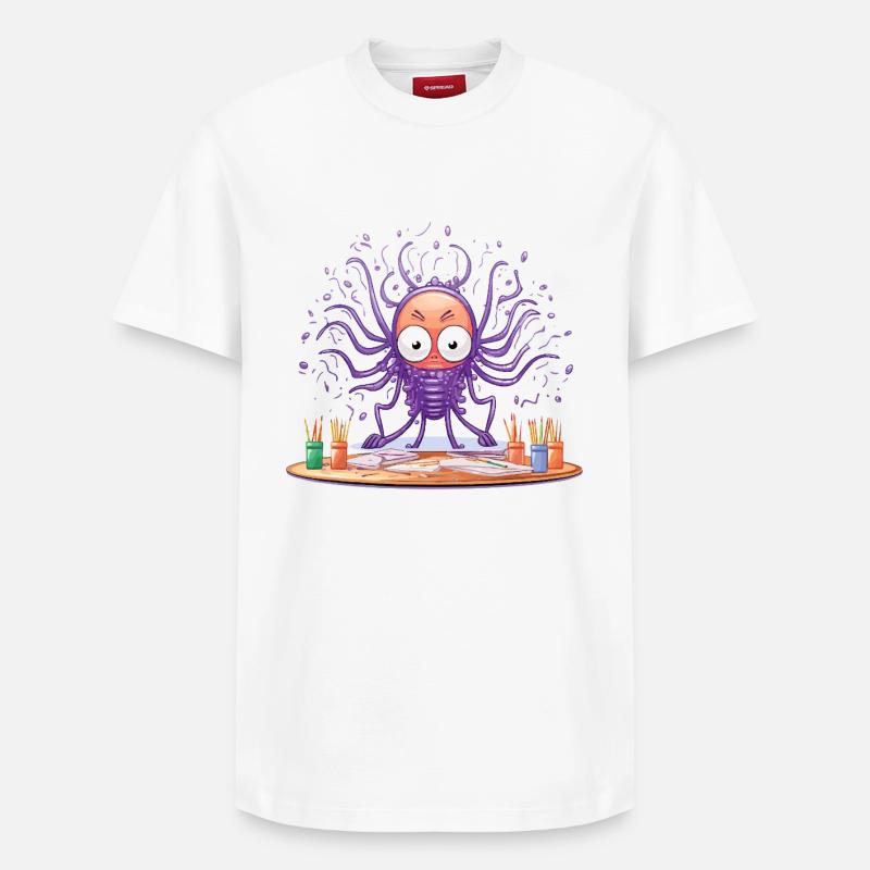 Creative Ink Octopus - Relaxed Unisex Supima Cotton T-Shirt – by SPREAD - white