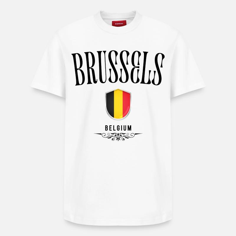Souvenir Bruxelles, design élégant Bruxelles - T-shirt unisexe décontracté en coton Supima – de SPREAD - blanc
