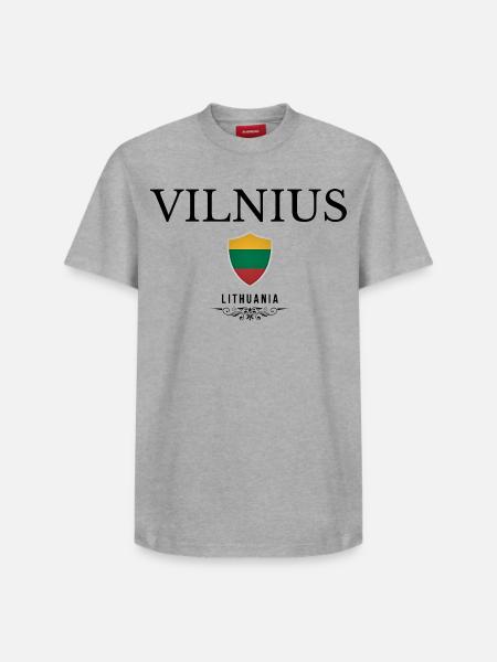 Souvenir Vilnius, elegant design Vilnius - Relaxed Unisex Supima Cotton T-Shirt – by SPREAD - white