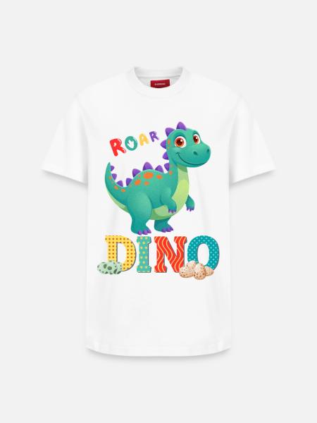DINO - Relaxed Unisex Supima Cotton T-Shirt – by SPREAD - white