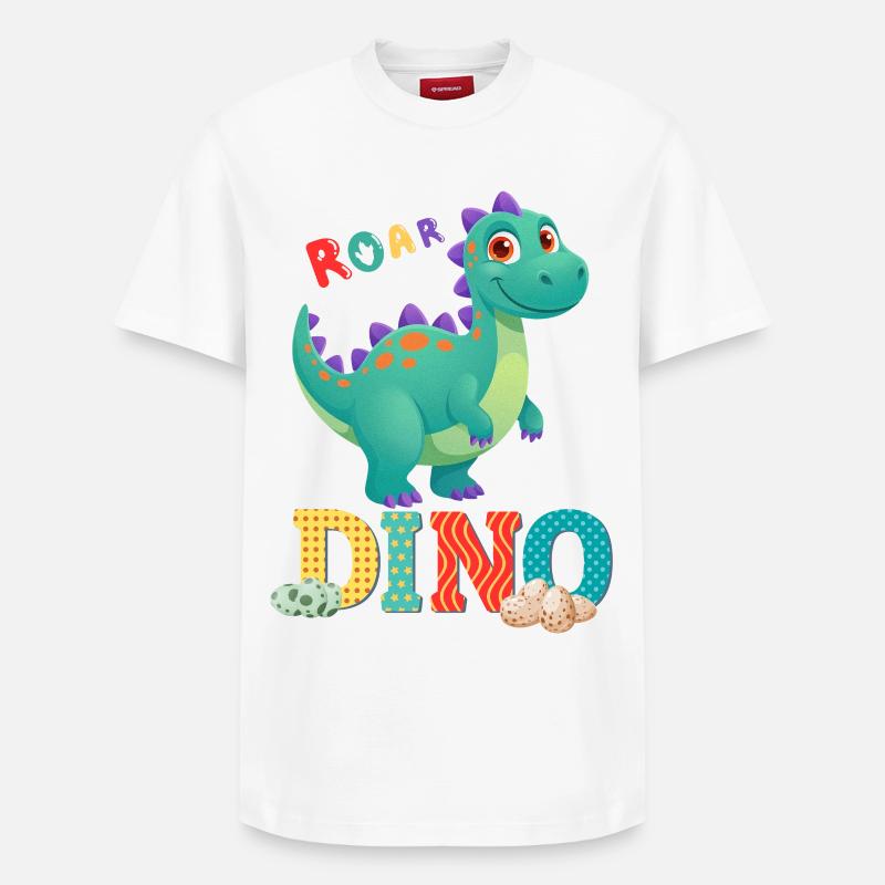 Dino - Relaxed Unisex Supima Cotton T-Shirt – von SPREAD - Weiß