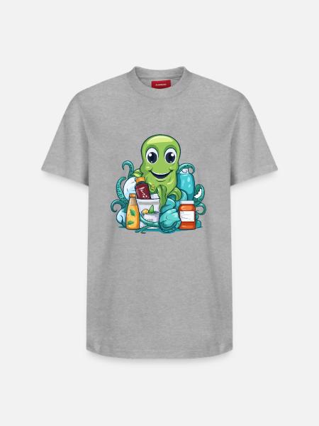 Oktopus Einkaufsglück - Relaxed Unisex Supima Cotton T-Shirt – von SPREAD - Weiß
