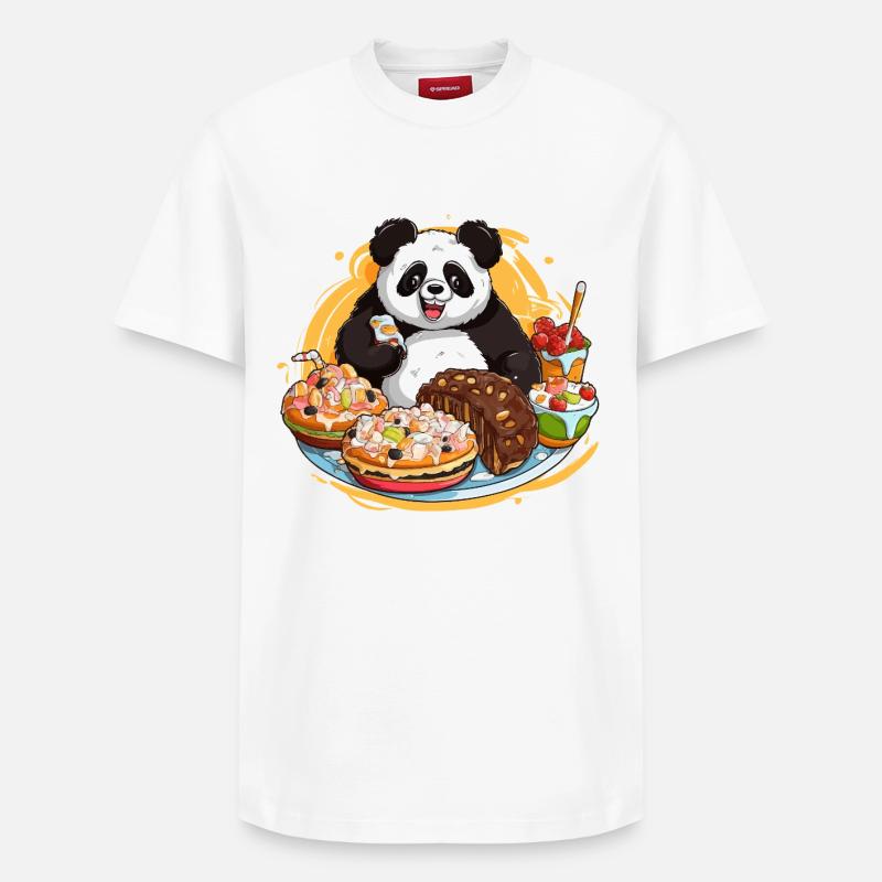 Panda Dessert Fest - Relaxed Unisex Supima Cotton T-Shirt – von SPREAD - Weiß