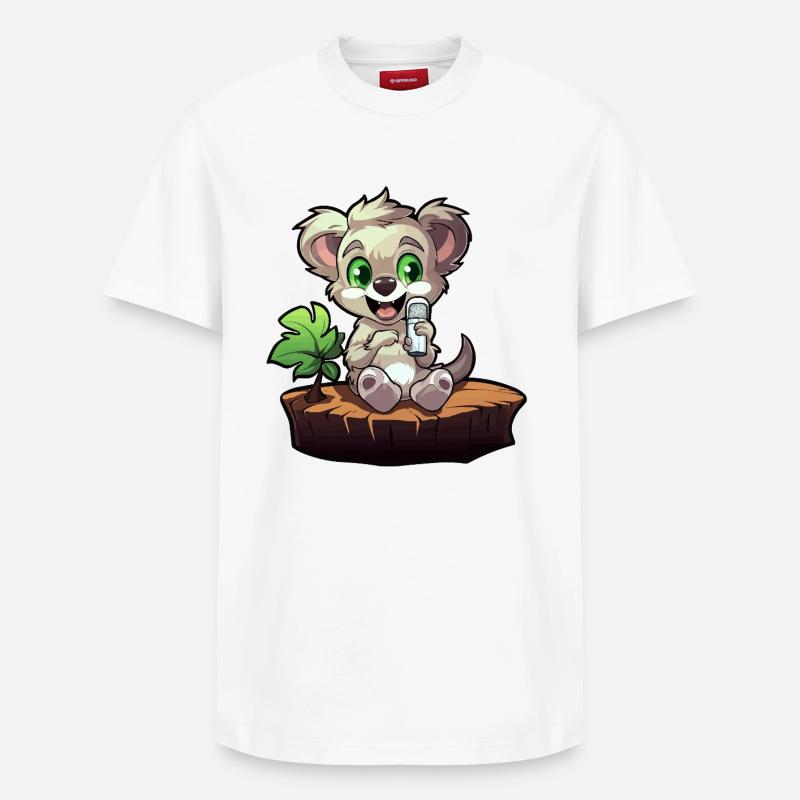Kleiner Koala am Baumstumpf - Relaxed Unisex Supima Cotton T-Shirt – von SPREAD - Weiß