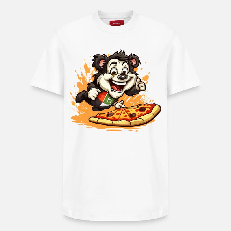 Pizza Panda Sprint - T-shirt unisexe décontracté en coton Supima – de SPREAD - blanc