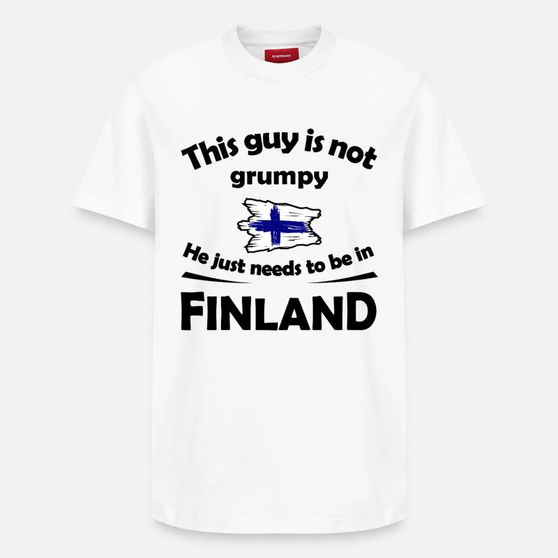 Coup de pinceau Drapeau finlandais - T-shirt unisexe décontracté en coton Supima – de SPREAD - blanc