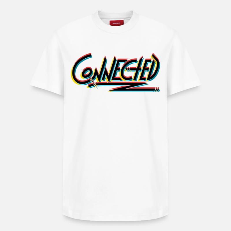 Connected_black_prism - T-shirt unisexe décontracté en coton Supima – de SPREAD - blanc